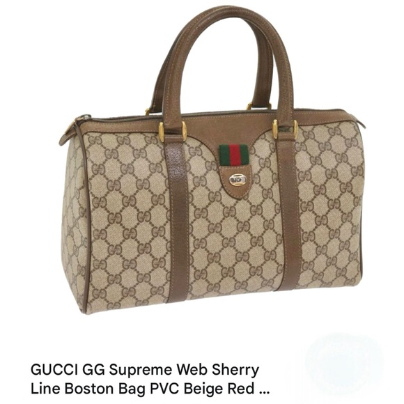 Authenticated Gucci Supreme Web Sherry Boston Ophidia Tote Bag Handbag Purse - Picture 16 of 17